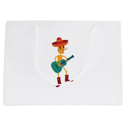 Festive Skeleton Guitar Player Groot Cadeauzakje (Voorkant)