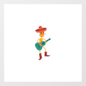 Festive Skeleton Guitar Player Raamsticker (Vel)