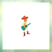 Festive Skeleton Guitar Player Raamsticker (Vel 3)