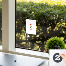 Festive Skeleton Guitar Player Raamsticker