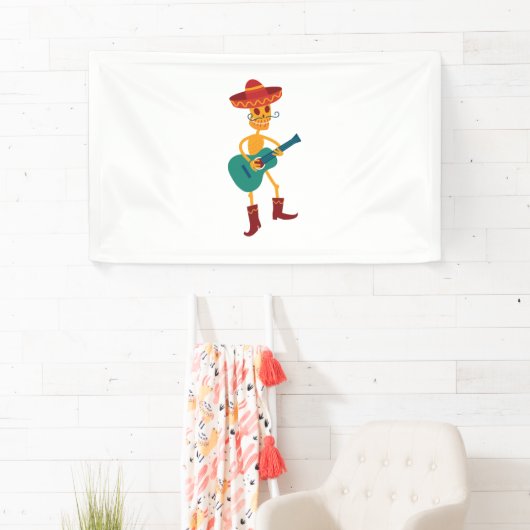 Festive Skeleton Guitar Player Spandoek (Insitu)