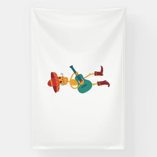 Festive Skeleton Guitar Player Spandoek (Verticaal)