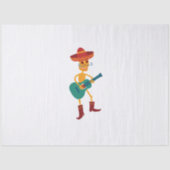 Festive Skeleton Guitar Player Tissuepapier (Voorkant)