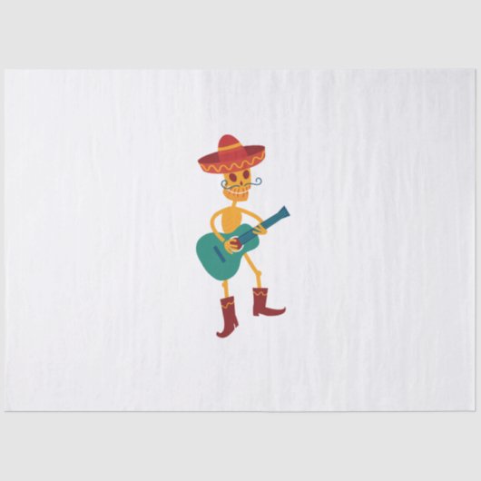 Festive Skeleton Guitar Player Tissuepapier (Voorkant)