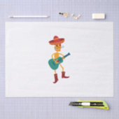 Festive Skeleton Guitar Player Tissuepapier (Craft)