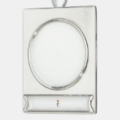 Festive Skeleton Guitar Player Verzilverd Banner Ornament (Links)