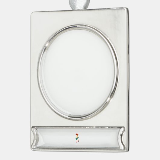 Festive Skeleton Guitar Player Verzilverd Banner Ornament (Links)