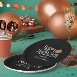 Festive Skull Halloween gepersonaliseerd Papieren Bordje