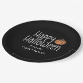 Festive Skull Halloween gepersonaliseerd Papieren Bordje (Gekanteld)