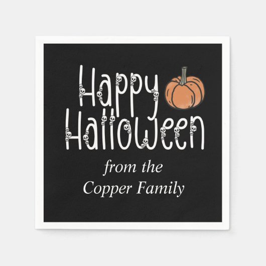 Festive Skull Halloween gepersonaliseerd Servet (Voorkant)