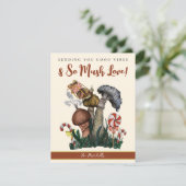 Festive Slak op paddenstoelen Good Vibes Kerstmis Feestdagenkaart (Staand voorkant)