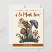 Festive Slak op paddenstoelen Good Vibes Kerstmis Feestdagenkaart (Voorkant)