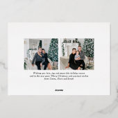 Festive Slate and Roos Gold Tartan Foto Folie Feestdagenkaart (Achterkant)