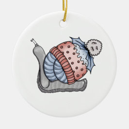 Festive snail keramisch ornament