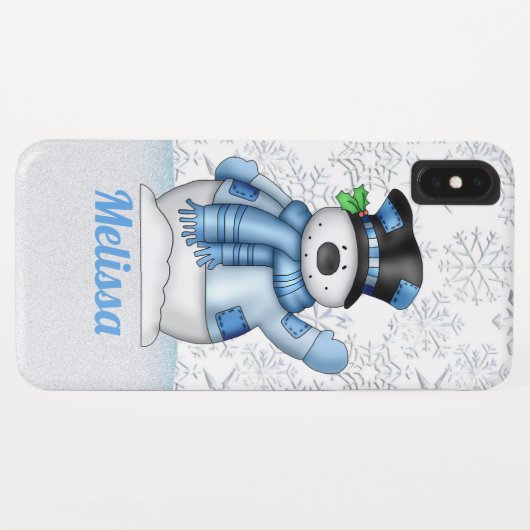 Festive-sneeuwman voor kerstmis Case-Mate iPhone case (Achterkant (horizontaal))