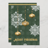 Festive Snowflake and Ornament Christmas Card Feestdagenkaart (Voorkant / Achterkant)