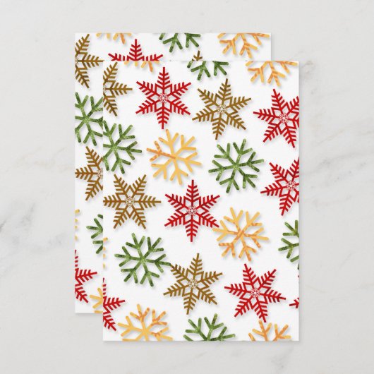 Festive Snowflake Medley White Kaart (Voorkant / Achterkant)