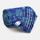 Festive Snowflake Pattern Holiday Blue Stropdas (Opgerold)