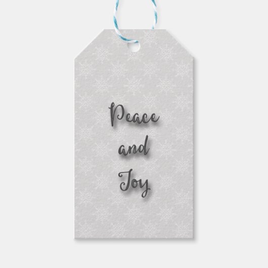 Festive Snowflake Peace & Joy Gift Label Cadeaulabel (Voorkant)