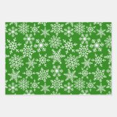 Festive Snowflake Red Green kerst Inpakpapier Vel (Voorkant 3)