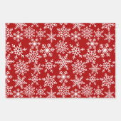 Festive Snowflake Red Green kerst Inpakpapier Vel (Voorkant)