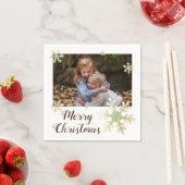 Festive Snowflakes Merry Kerstfeestdag Foto Servet (Insitu)