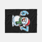 Festive Snowman Christmas Winter Cheer 67 Number  Fleece Deken (Voorkant (Horizontaal))