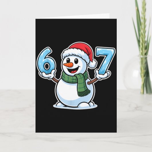 Festive Snowman Christmas Winter Cheer 67 Number  Kaart (Voorkant)