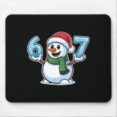 Festive Snowman Christmas Winter Cheer 67 Number  Muismat (Voorkant)