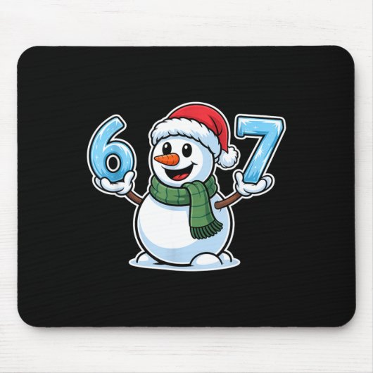 Festive Snowman Christmas Winter Cheer 67 Number Muismat (Voorkant)