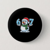 Festive Snowman Christmas Winter Cheer 67 Number Ronde Button 5,7 Cm (Voorkant)