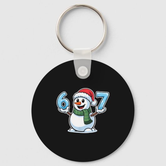 Festive Snowman Christmas Winter Cheer 67 Number Sleutelhanger (Voorkant)