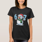 Festive Snowman Christmas Winter Cheer 67 Number T-shirt (Voorkant)