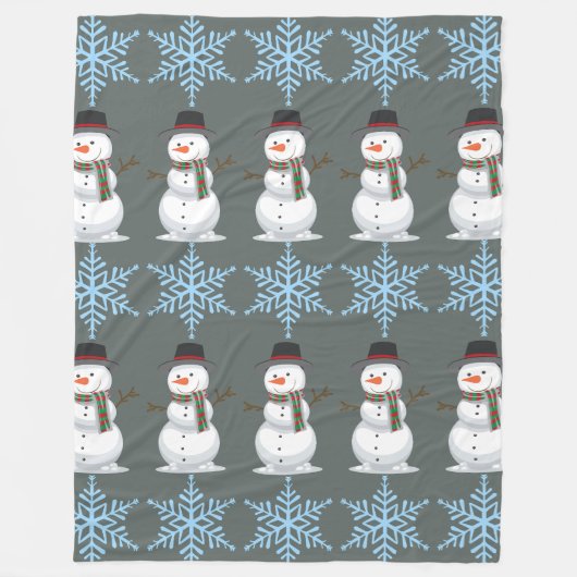 Festive Snowman Fleece Deken (Voorkant)
