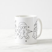 Festive Snowman & Gingerbread Mug Art Koffiemok (Voorkant rechts)