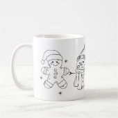 Festive Snowman & Gingerbread Mug Art Koffiemok (Links)