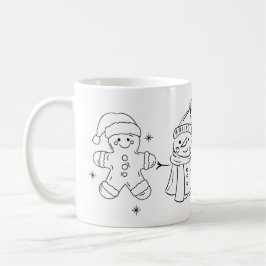 Festive Snowman & Gingerbread Mug Art Koffiemok