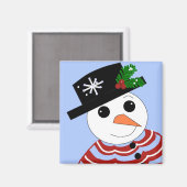 Festive Snowman Magneet (Voorkant / Achterkant)