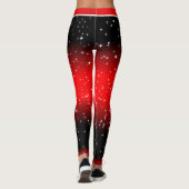 Festive Snowman on Black and Red Starry Holiday Leggings (Achterkant)