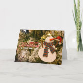 Festive Snowman Ornament Merry Christmas Feestdagen Kaart (Voorkant)