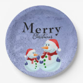 Festive Snowman Papieren Bordje (Voorkant)