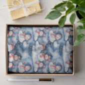 Festive Snowman Pattern in Watercolor Tissuepapier (Geschenk)