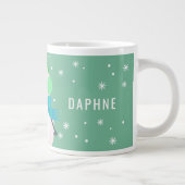 Festive Snowman Snowflake Kerstmis op persoonlijke Grote Koffiekop (Rechts)