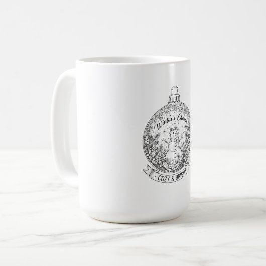 Festive Snowman T-Shirt Koffiemok (Voorkant links)