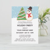 Festive Snowman Tree Cookie Corporate Holiday Kaart (Staand voorkant)