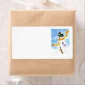 Festive Snowman-verzendlabels Etiket (Insitu)