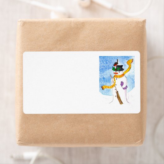 Festive Snowman-verzendlabels Etiket (Insitu)