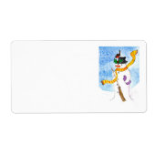 Festive Snowman-verzendlabels Etiket (Voorkant)