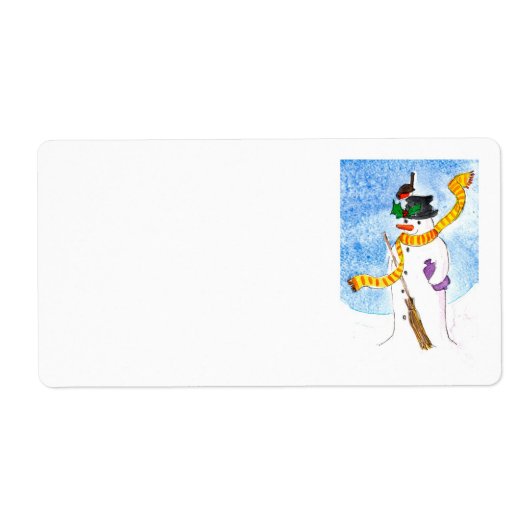 Festive Snowman-verzendlabels Etiket (Voorkant)