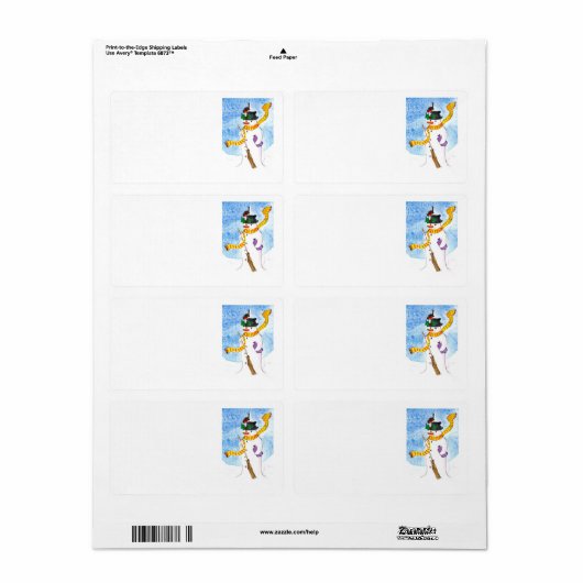 Festive Snowman-verzendlabels Etiket (Full Sheet)